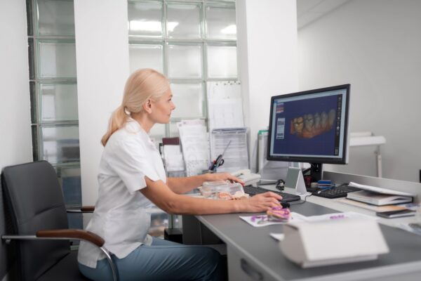 dentist working in office