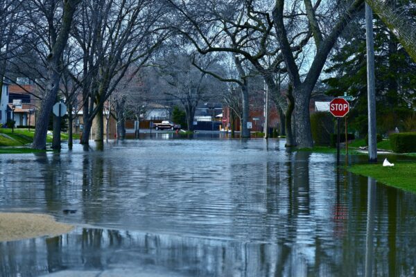 Flooding in residential neighborhood