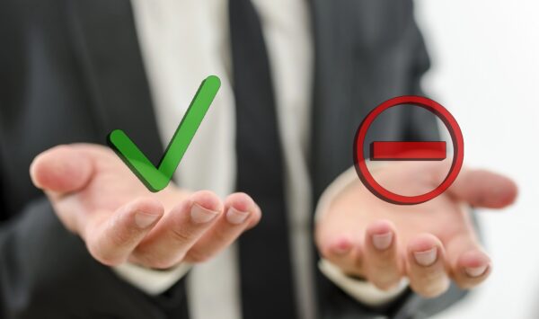 person weighing a decision